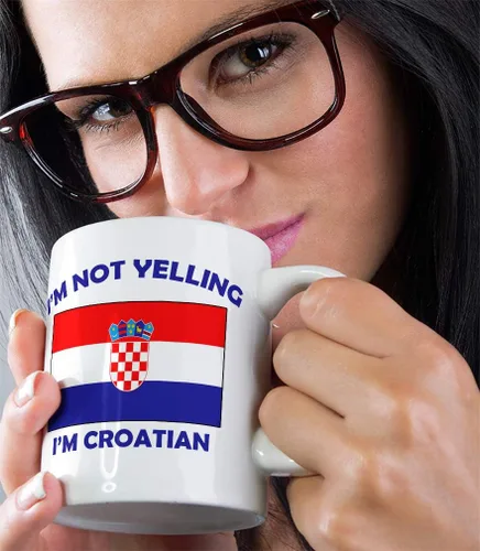 Vista 5 de Speedy Pros Taza de té de cerámica con texto en inglés "I M Not Yelling I Am Croatian Croatians Croatians - Taza de té de cerámica, regalo