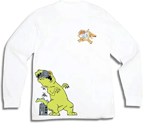 Vista 3 de Nickelodeon - Camiseta de manga larga para hombre #TBT Rugrats, Hey Arnold, Ren y Stimpy