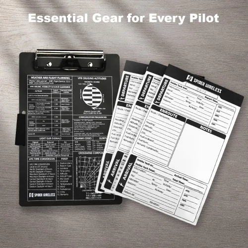 Vista 6 de Rodillera VFR, bloc de notas de vuelo VFR, elementos esenciales del piloto