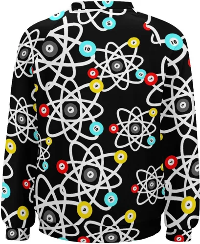 Vista 5 de Funny Billiards Science - Sudadera de manga larga con estampado raglán y cuello redondo para mujer