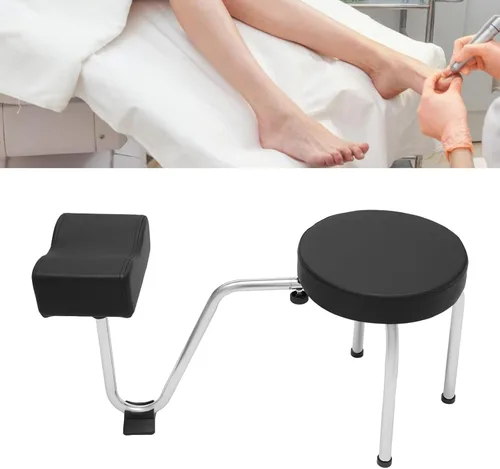 Vista 3 de Taburete de pedicura con reposapiés, reposapiés de pedicura ajustable en altura y longitud, estación de manicura de uso en salón para spa, salón