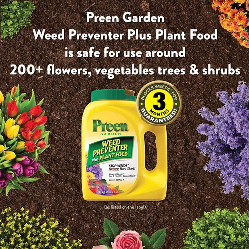 Vista 6 de Preen Garden Weed Preventer Plus Plant Food 31.3 lb. Bolsa - Fertilizante granular multiusos con control de malezas preemergente para jardines