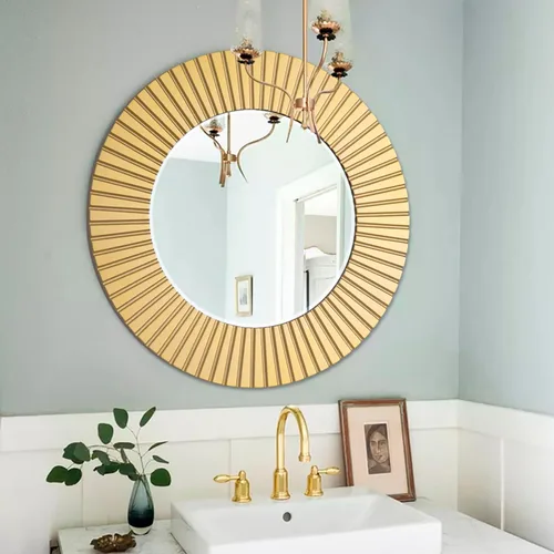 Vista 17 de Chende Espejo de pared redondo negro de 30 pulgadas para baño con marco
