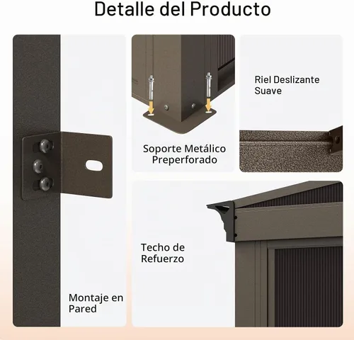 Vista 7 de Aoxun Solárium montado en la pared de 10 x 12 pies, solárium de aluminio cerrado inclinado a cenador con techo inclinado de acero galvanizado