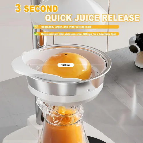 Vista 6 de Exprimidor manual de hierro fundido, exprimidor manual de acero inoxidable, máquina trituradora de cítricos de lima para jugo de naranja de limonada