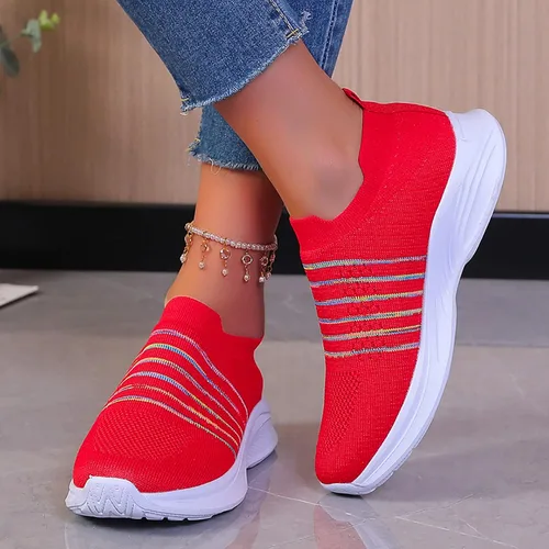 Vista 7 de Dress Shoes For Girls Women Fly Woven Mesh Running Shoes Athletic Tennis Walking Shoes Comfy Runners Fashion Sport Shoes Sandalias de cuña de mujer