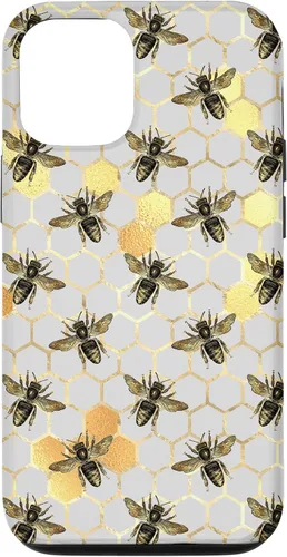 Vista 26 de iPhone 12 Pro Max Bumble Bee - Honeycomb Apicultor amarillo Abeja patrón caso