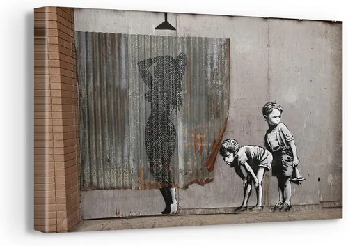 Vista 21 de Arte en lienzo de Banksy para pared, decoración del hogar, lienzo pre-estirado - varios tamaños