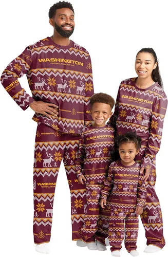 Vista 7 de FOCO NFL womens Nfl Team Ugly Pattern Matching Set Family Holiday Pajamas