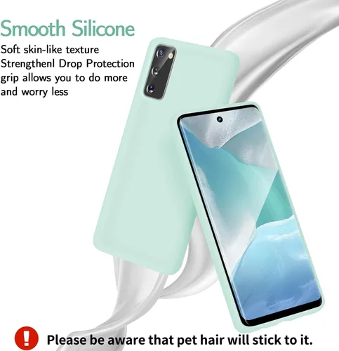 Vista 6 de Funda de silicona líquida compatible con Galaxy S20 FE 5G, protección de cuerpo completo de goma de gel a prueba de golpes para Galaxy S20 FE 6.5