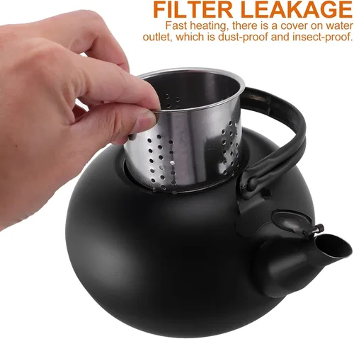 Vista 9 de Hervidor de té para estufa, hervidor de agua doméstico de ebullición rápida con silbato, práctica tetera para placa de inducción