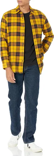 Vista 4 de Tienda Essentials - Camisa de franela de manga larga para hombre disponible en tallas para hombres grandes y altos