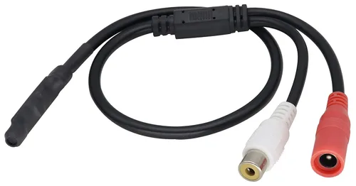 Vista 2 de Micrófono CCTV Dispositivo de recogida de cable de audio Micrófono para exteriores CCTV RCA Micrófono de vigilancia DVR Preamplificador de alta