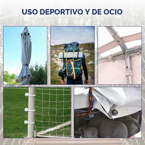 Vista 5 de Cuerdas elásticas de bolas de 6 pulgadas, correa elástica resistente a los rayos UV, cordón de amarre reutilizable con bolas, cables para interiores