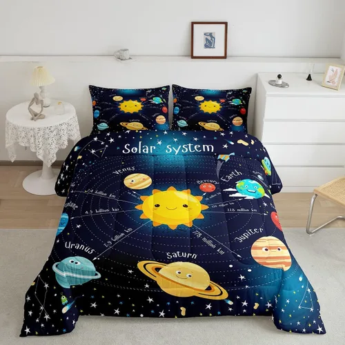 Vista 34 de Erosebridal - Juego de edredón con bandera estadounidense, juego de edredón de plumón tamaño individual para niños y adolescentes, juego de edredón