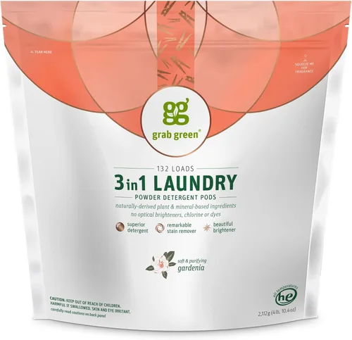 Vista 11 de Grab Green Cápsulas de detergente 3 en 1, 24 unidades, sin fragancia, a base de plantas y minerales, poder de limpieza superior, removedor