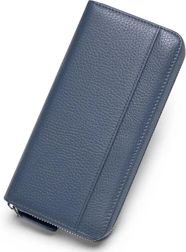 Vista 10 de RFID Blocking Womens Zipper Wallet Leather Large Capacity Billfold Clutch Zip Around Wallets for Women