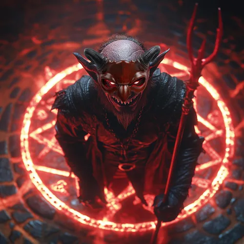 Vista 2 de VZQI Máscara de demonio de media cara de diablo para Halloween, cosplay, accesorios para adultos Rojo