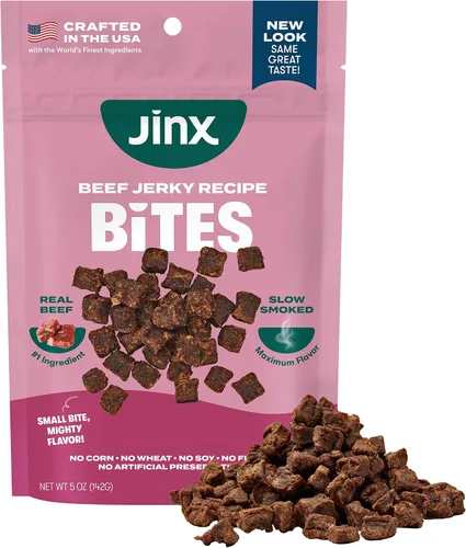 Vista 16 de Jinx Chicken Bites Jerky - Golosinas para perros, suaves y masticables, golosinas jerky totalmente naturales para perros con pollo sin jaula