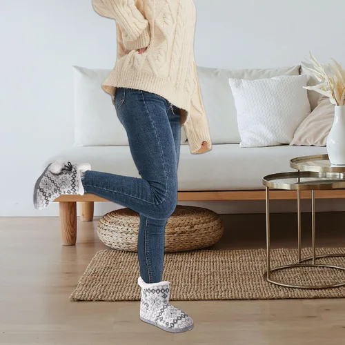 Vista 6 de Pantuflas de interior para mujer con parte superior de punto y lazo