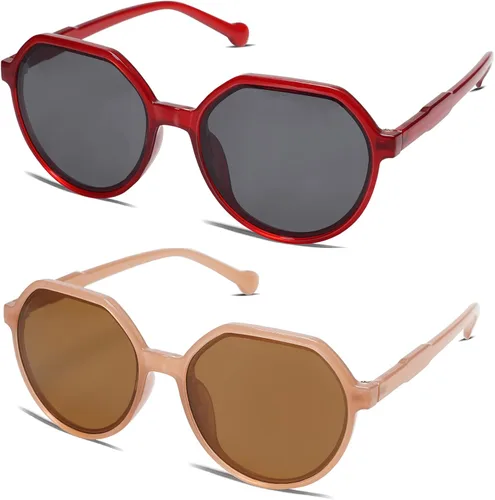 Vista 3 de Allarallvr Gafas de sol redondas hexagonales de moda para mujer diseño inspirado en la moda gafas de sol de sol AR82001