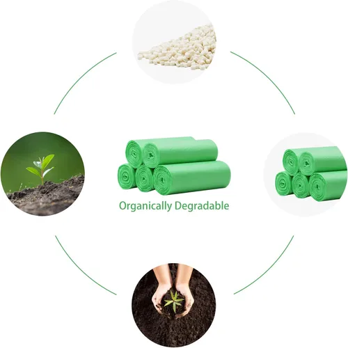 Vista 6 de Bolsas de basura pequeñas biodegradables, bolsas de basura compostables, forros para latas de basura de alimentos para colgar en la pared, 8L