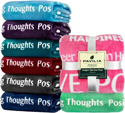 Vista 9 de PAVILIA Manta de Curación, Regalo para Pronta Recuperación, Manta de Forro Polar de Felpa Suave y Compasiva para Hombres y Mujeres, Manta