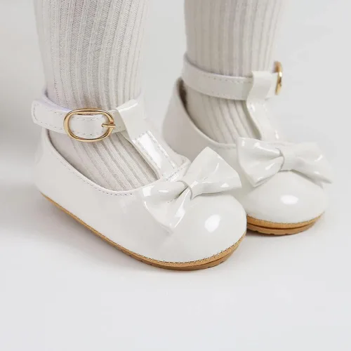 Vista 2 de Zapatos de vestir de uniforme de boda para bebé, suela antideslizante suave, mocasines para caminar, para recién nacidos, para recién nacidos
