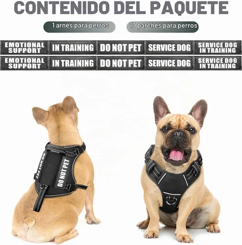 Vista 2 de WINSEE Arnés táctico para perro, arnés sin tirones para perros medianos y grandes con asa y Molle, arnés de servicio militar para perros pequeños