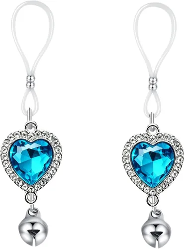 Vista 6 de Faux Body Piercing Jewelry Heart Non Piercing Nipple Chain 10