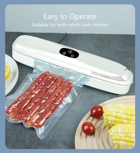 Vista 5 de Máquina selladora al vacío con bloqueo de frescura 5X, imprescindible para cocina portátil para Sous Vide, almacenamiento en congelador y diseño