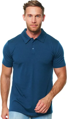 Vista 17 de 100% Merino Wool Polo Shirt Men - Short & Long Sleeve Shirt Base Later Negro