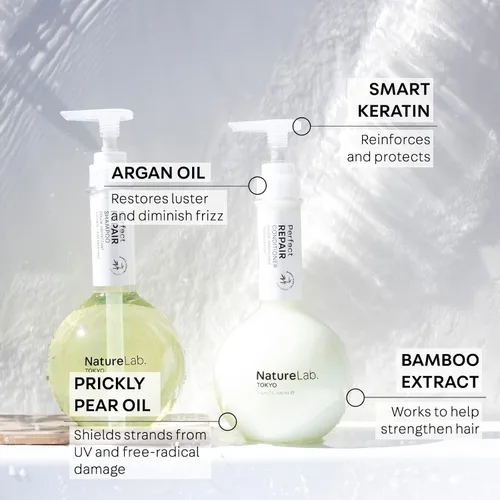 Vista 3 de NatureLab.TOKYO Acondicionador reparador perfecto, acondicionador ligero para cabello dañado y teñido - Penetra las raíces y revitaliza y restaura