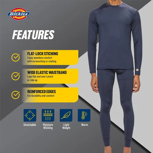 Vista 5 de Dickies Conjunto de ropa interior de 2 piezas para hombre con capa base para clima frío