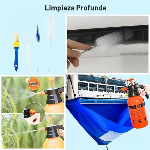 Vista 4 de Bolsa de limpieza de aire acondicionado con varillas de soporte, kit de cubierta mini dividida, cubierta de limpieza de aire acondicionado