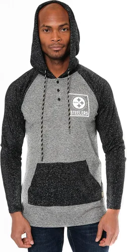 Vista 31 de Ultra Game - Sudadera con capucha de vellón para hombre con cuello Henley de la NFL Negro