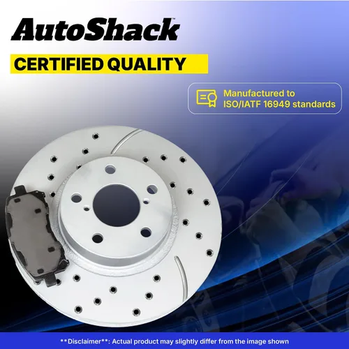 Vista 10 de AutoShack Rotores de freno perforados y ranurados delanteros y traseros Reemplazo para Subaru Impreza 2.0L AWD 2012-2016 Recubrimiento E negro