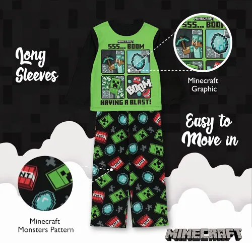 Vista 4 de Minecraft boys Boys Big Pajama Set