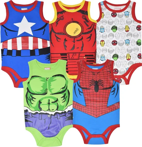 Vista 9 de Marvel Vengadores Capitán América Iron Man Hulk Baby 5 Pack Body