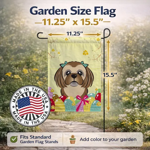 Vista 731 de Caroline's Treasures BB1923GF Bandera decorativa para jardín con diseño de Border Collie, para caza de huevos de Pascua, para jardín, jardín, patio