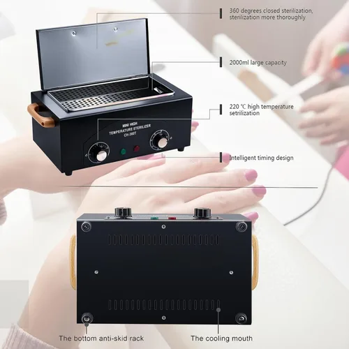 Vista 3 de LXIANGN Caja de limpieza de alta temperatura 300W 1.5L con temporizador Equipo de gabinete de esterilización de calor seco con bandeja inoxidable