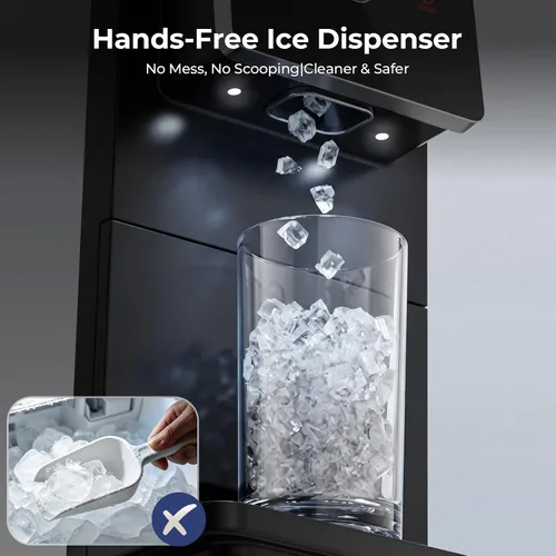 Vista 4 de Antarctic Star Encimera para hacer hielo Nugget con autodispensación, 33 Negro
