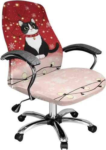 Vista 16 de Green Leaf - Fundas para sillas de oficina en casa, fundas elásticas para sillas de escritorio de computadora, respaldo alto, universales, fundas