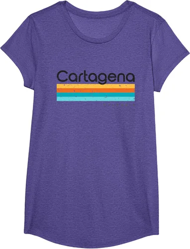 Vista 20 de Camiseta vintage de Cartagena Colombia con diseño retro, Blanco, S