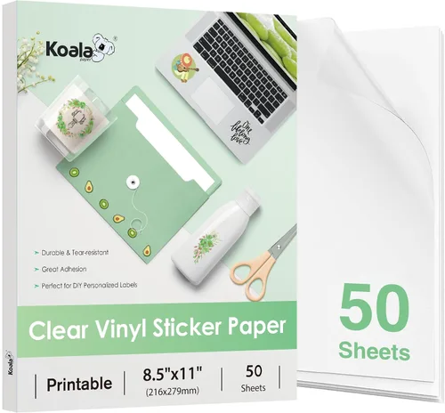 Vista 10 de Koala - Papel adhesivo transparente 95% para impresora de inyección