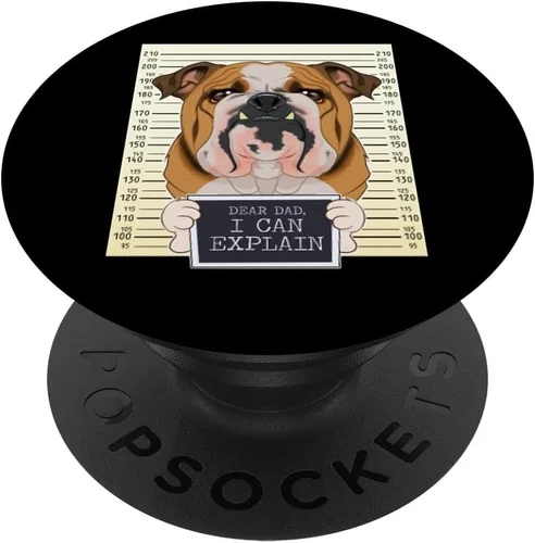 Vista 6 de Dear Dad I Can Explain Bulldog Inglés Dad I English Bulldog PopSockets MagSafe PopGrip para iPhone