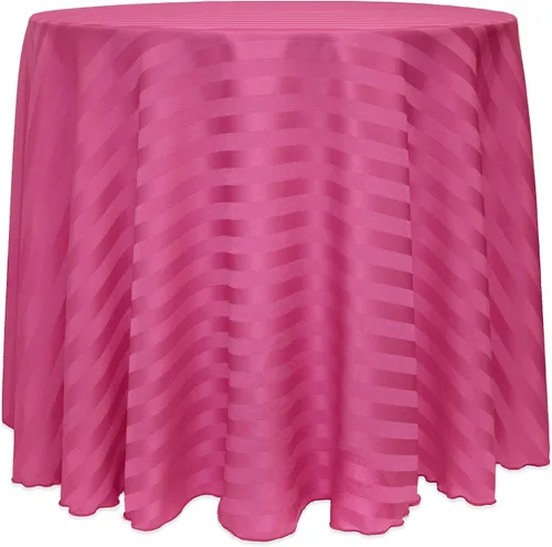 Vista 18 de ULTIMATE TEXTILE Mantel redondo de rayas satinadas de 84 pulgadas color marfil crema