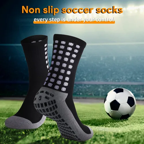 Vista 6 de POZCMJM Calcetines con agarre de fútbol para hombre con pinzas antideslizantes atléticos para hospital, calcetines de hospital, 135 pares