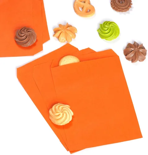 Vista 3 de Quotidian Bolsas de papel kraft medianas planas de 5 x 7 pulgadas (5.1 x 7.0 in) Paquete de 100 – Dulces de postre, jabón de postre, regalo de boda
