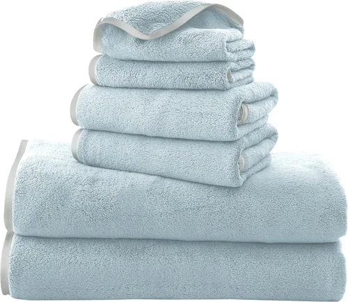 Vista 30 de TENSTARS Toallas de baño de seda con dobladillo para liquidación de baño - 27 x 55 pulgadas - Ligeras, delgadas, de secado rápido - Toalla